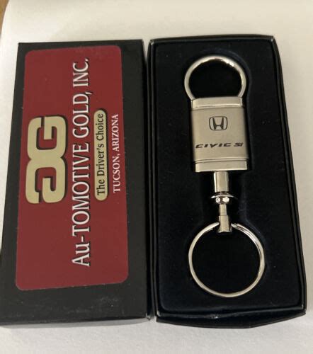 HONDA CIVIC SI Chrome Silver Aluminum Valet Keychain Licensed