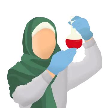 Wissenschaftlerin Mit Hijab Untersucht Substanz Im Labor Vektor