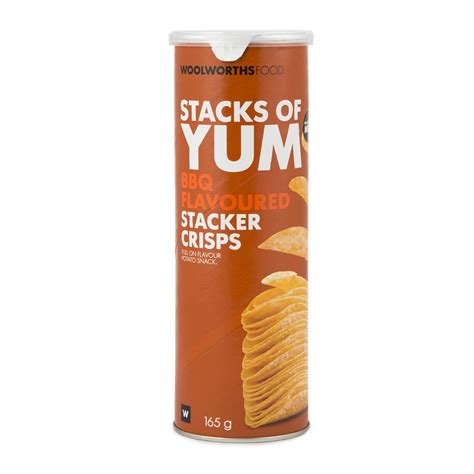 Stacks Of Yum Bbq Flavoured Stacker Crisps 165 G Za