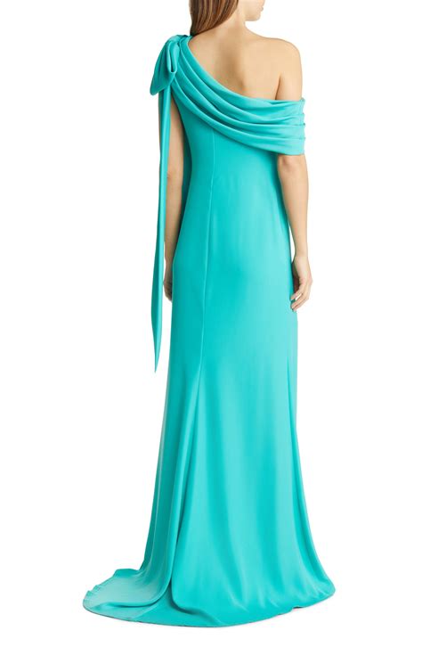 Tadashi Shoji One Shoulder Crepe Column Gown Nordstrom