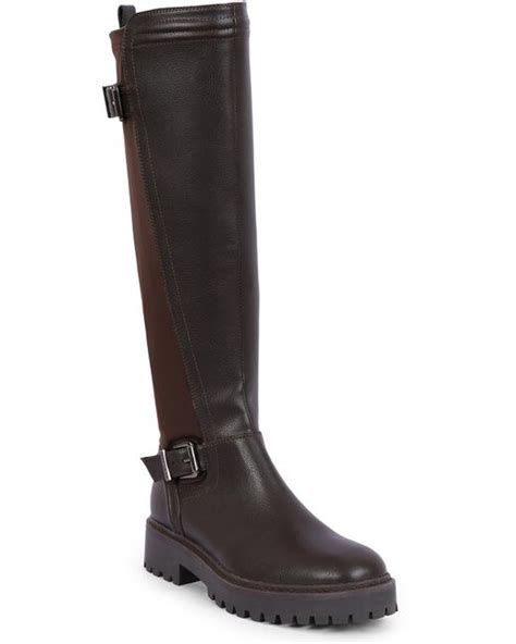 Kenneth Cole Reaction Salt Lug Ttk Biker Faux Leather Tall Knee High