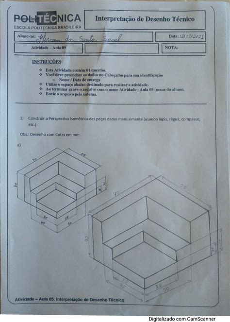 Atividade 05 Leitura e Interpretação de Desenho Técnico