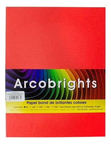 Hojas De Colores Carta Arcobrights Paquete 50 Hjs Surtido Meses Sin