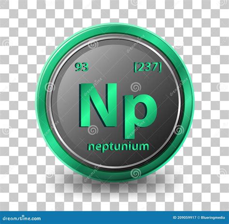 Neptunium Chemical Element. Chemical Symbol with Atomic Number and ...