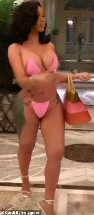Cardi B Flaunts Her Curves In A Pink String Bikini As She Celebrates Th Birthday In Las Vegas