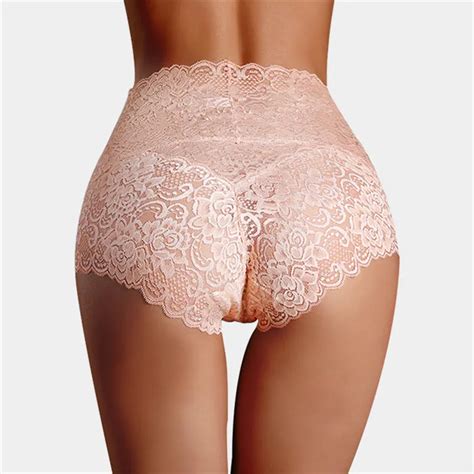 Sexy Lace Underwear Women High Waist Knickers Lace Panties Mesh