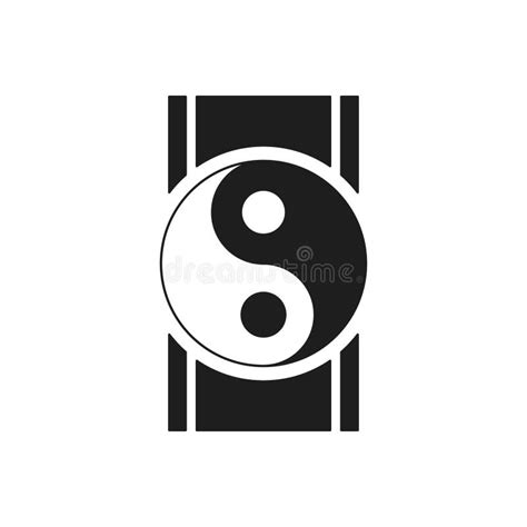 Y2k Yin Yang Symbol Oriental Culture Harmony Balance Unity Monochrome Line Retro Groovy Icon