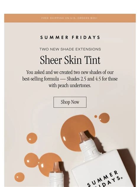 Summer Fridays New Sheer Skin Tint Shades Milled