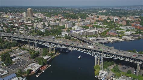 Ship Canal Bridge, Seattle Aerial Stock Footage - 8 Videos | Axiom Images