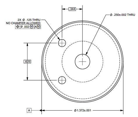 Position Mmc Of 2 Holes On Round Part Drafting Standards Gdandt