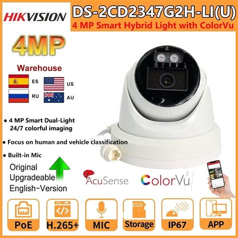 Hikvision Mp Ip Camera Ds Cd G H Liu Built In Mic Dual Light Smart