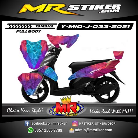 Stiker Motor Decal Yamaha Mio Soul Gt Tech Red Race Grafis Fullbody