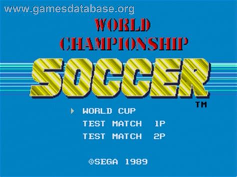 World Championship Soccer Sega Genesis Artwork Title Screen