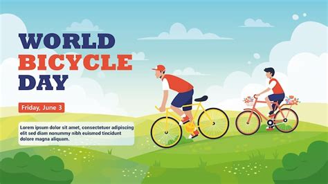 Premium Vector | World bicycle day celebration