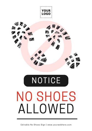 Printable No Shoes Sign Templates