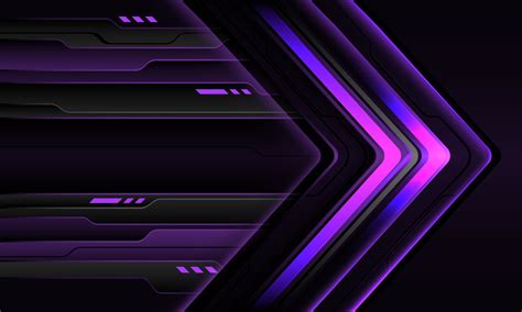 Abstract Purple Grey Black Cyber Arrow Direction Geometric Layer