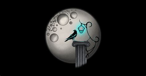 Crow and Moon - Blue - Crow - Sticker | TeePublic