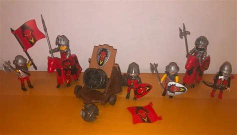 PLAYMOBIL CHEVALIERS Armée et canon du Dragon rouge 3319 3320 EUR