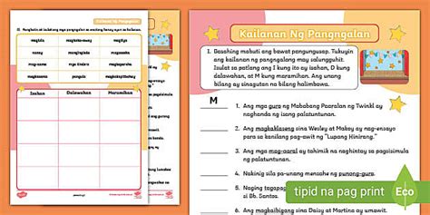Kailanan Ng Pangngalan | Grade 1 | Twinkl (Teacher-Made)