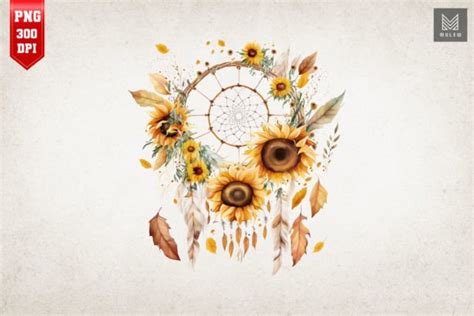 Sunflower Dreamcatcher Watercolor Bundle Bundle Creative Fabrica