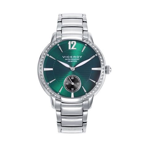 Reloj Viceroy Chic Mujer Plateado Y Verde Anal Gico