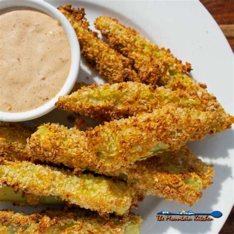 Air Fried Dill Pickles With Chipotle Dipping Sauce The Mountain Kitchen