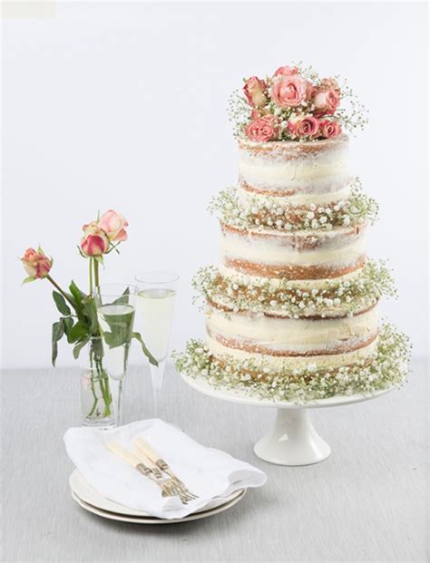 Baby S Breath Naked Wedding Cake