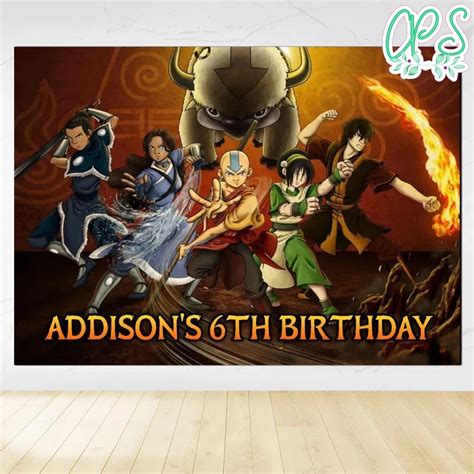 Avatar Airbender Birthday Backdrop Digital File Template