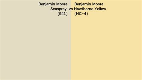 Benjamin Moore Seaspray Vs Hawthorne Yellow Side By Side Comparison