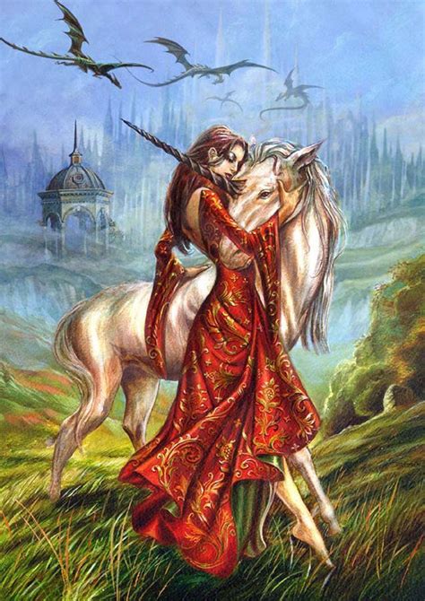 Maiden Hugs White Unicorn Card By Briar Dragons In Flight Greeting Card