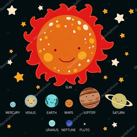 Estilo Infantil Dibujo Ilustraci N Vectorial Sistema Solar Vector De