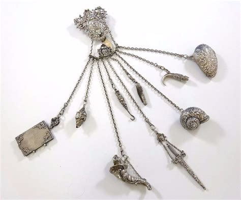 Victorian 900 German Silver Chatelaine Circa 1890s Chatelaine