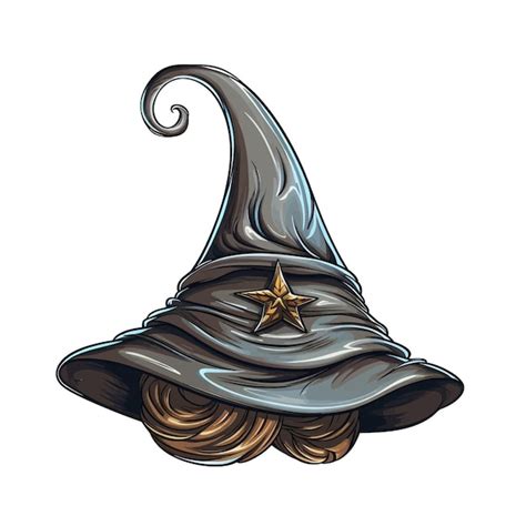 Premium Vector Hand Drawn Wizard Hat Cartoon Vector Illustration