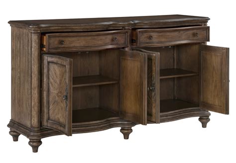 Heath Court Brown Oak Wood 2 Drawer Server Aetna Stores