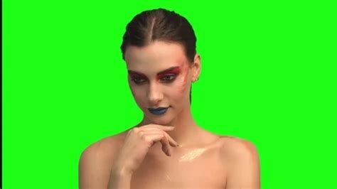 Beautiful Brunette Face Close Up Portrai Stock Video Pond5