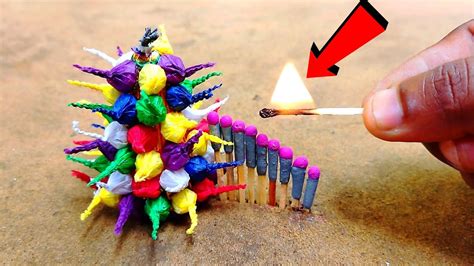 Matchstick Chain Reaction Domino Vs Diwali Colour Boom Crackers Amazing