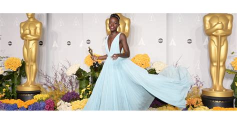 Lupita Nyongo In Light Blue Prada Dress At Oscars 2014 Popsugar Fashion