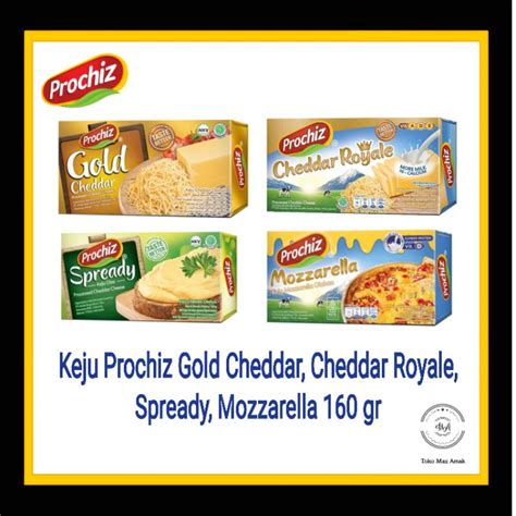 Jual Keju Prochiz Gold Cheddar Royale Spready Mozzarella 165gr