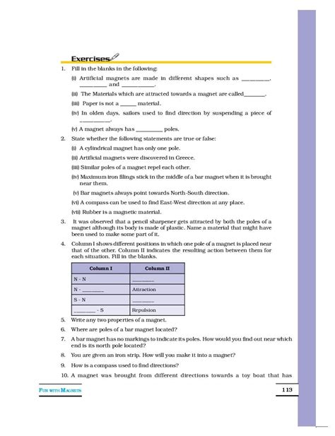 NCERT Book Class 6 Science Chapter 10 Fun With Magnets 2024 25 Session