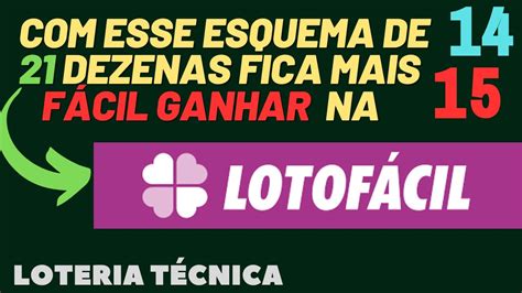 14 E 15 ESSE ESQUEMA DE 21 DEZENAS NA LOTOFÁCIL Conheça a emoção