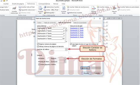 Microsoft Word Dima Tabla De Ilustraciones