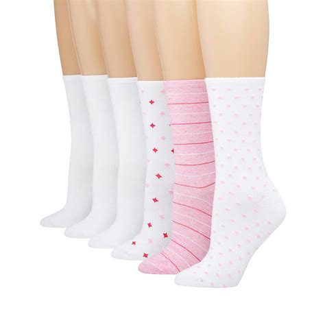 Hanes Comfortblend Womens Crew Socks Pack Of 6 8596