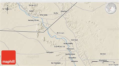 Shaded Relief 3D Map of Beledweyne