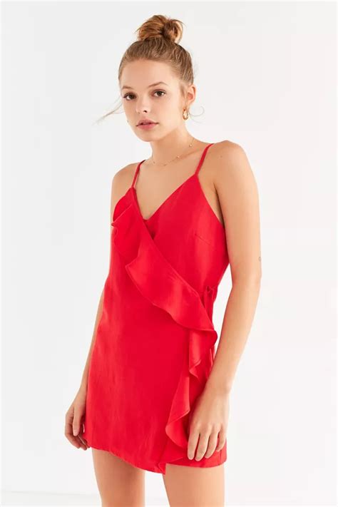 Uo Ruffle Wrap Skort Romper Urban Outfitters