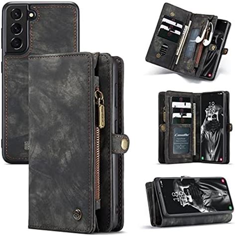 Kowauri For Samsung Galaxy S21 FE Wallet Case Zipper Purse Leather