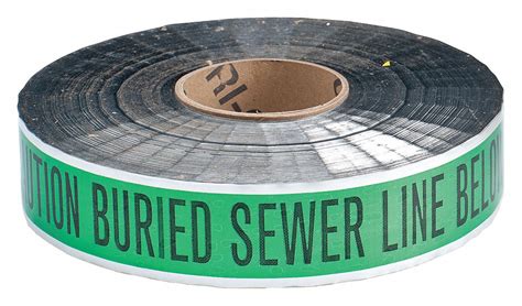 Brady Underground Warning Tape Green 2 In X 1000 Ft Caution Buried