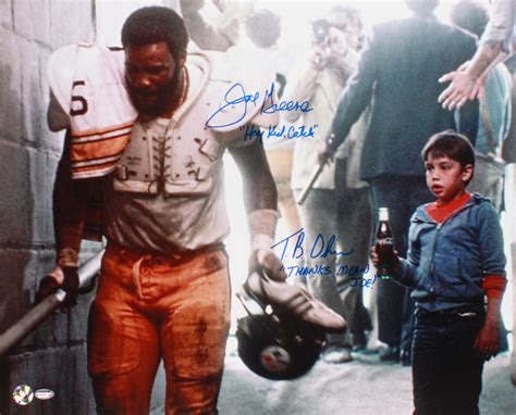 Joe Greene & Tommy Okron Signed "Hey Kid, Catch" Coca Cola Commercial 16x20 Photo Inscribed "Hey ...