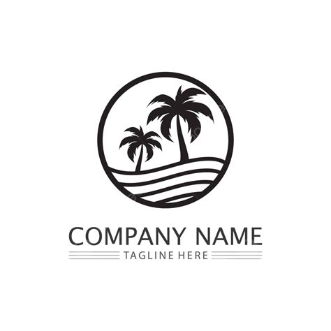 Palmera Verano Logo Plantilla Silueta Verano Hawaii Vector PNG Dibujos