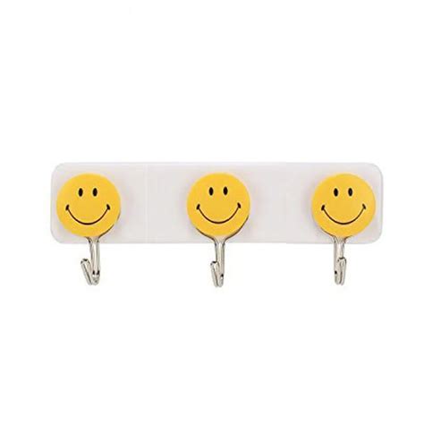 Self Adhesive Smiley Face Wall Hooks Pack Of For Hanging Towels