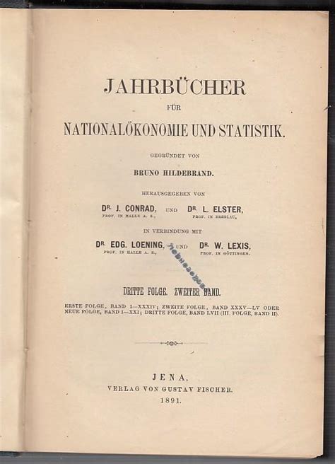 Jahrb Cher F R National Konomie Und Statistik Iii Folge Band